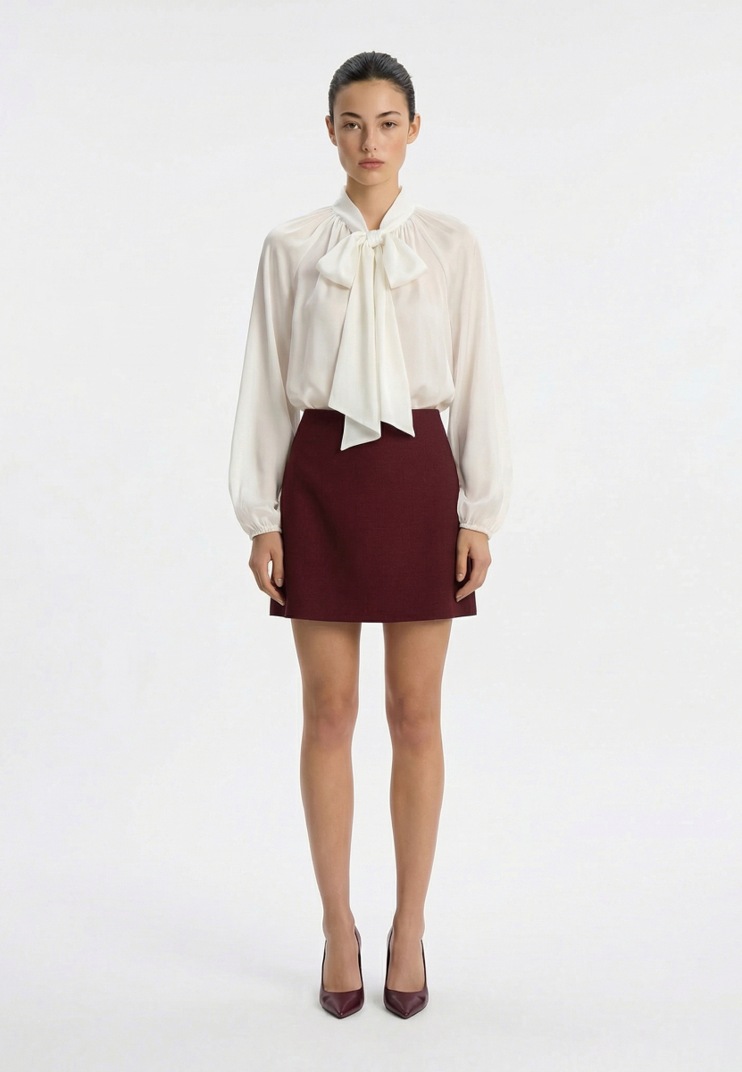 Юбка мини из костюмной ткани REFERT, цвет: винный, 07-2889/4-2511 купить онлайн
