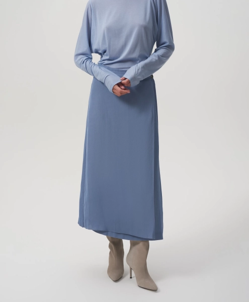 Юбка средней посадки с асимметричным дизайном GLVR, цвет: голубой,  купить онлайн