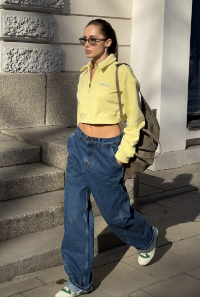 Джинсы прямые с рельефами Label .B, цвет: синий,  купить онлайн