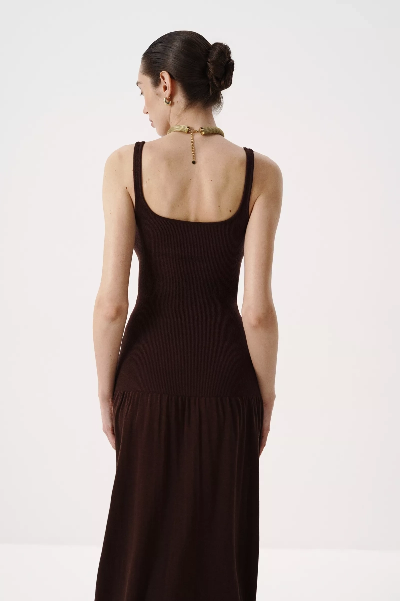 Платье из лиоцелла и шерсти Charmstore, цвет: шоколадный, 306-589119-551 купить онлайн