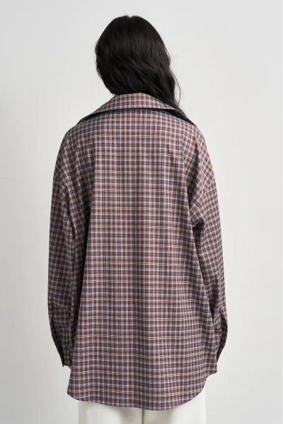 Рубашка в клетку Erist store, цвет: голубой, НФ-00003481 купить онлайн