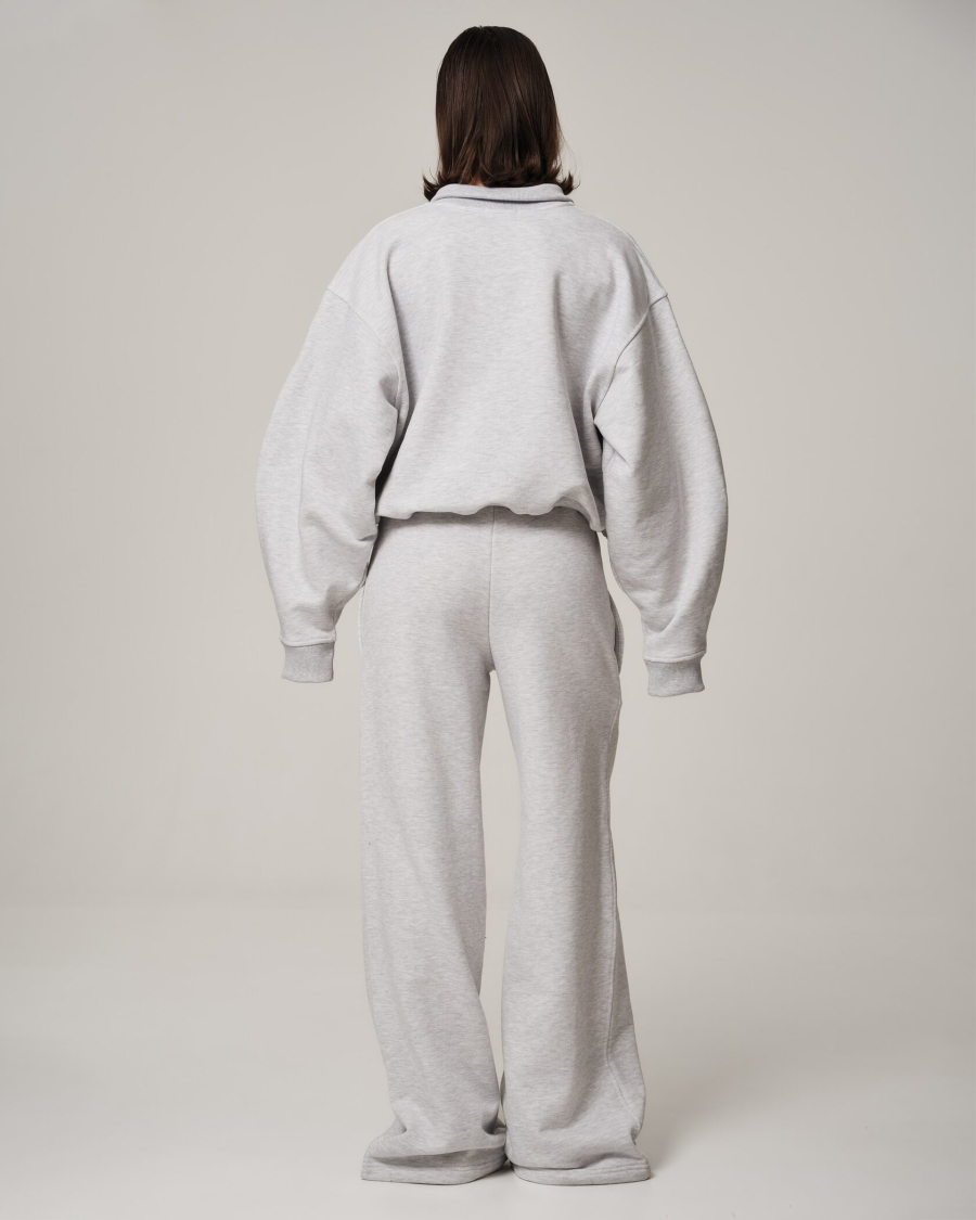 Свитшот-поло YONS STUDIOS MELANGE YONS, цвет: серый, YO-777 купить онлайн