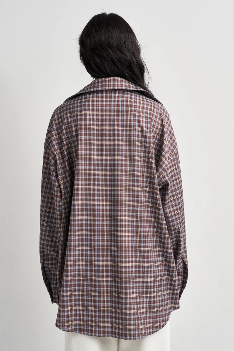 Рубашка в клетку Erist store, цвет: голубой, НФ-00003481 купить онлайн