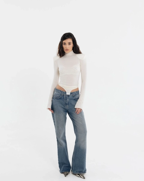 Облегающее боди YONSRU, цвет: молочный,  купить онлайн