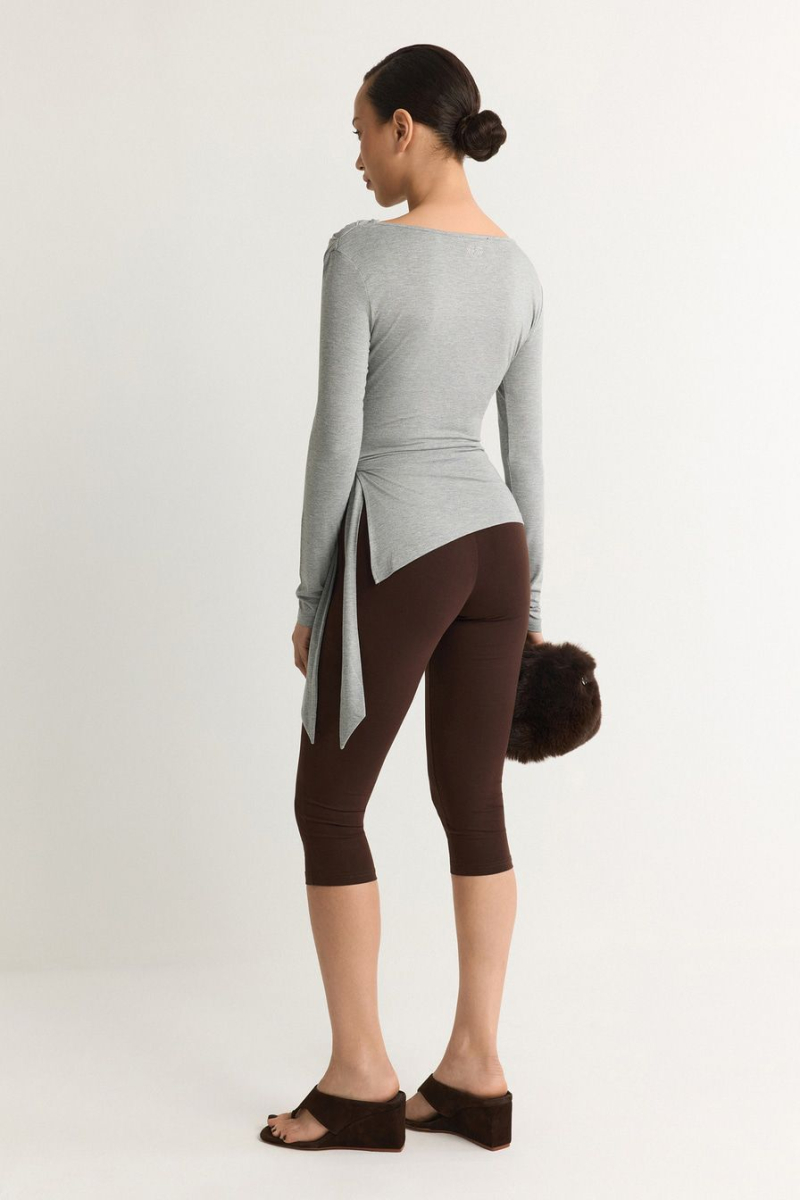 Лонгслив из смесовой вискозы TOPTOP, цвет: серый меланж, TT.025.19447.820 купить онлайн