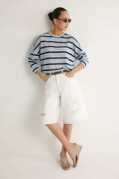 Шорты из 100% хлопка TOPTOP, цвет: белый, TT.039.19079.100 купить онлайн