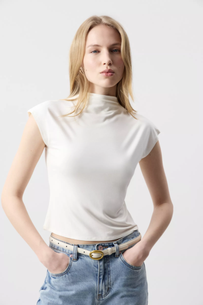 Топ трикотажный со стойкой