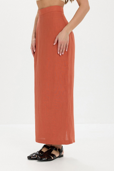 Юбка миди лен ABDA, цвет: марокканская глина, 212609703517 купить онлайн