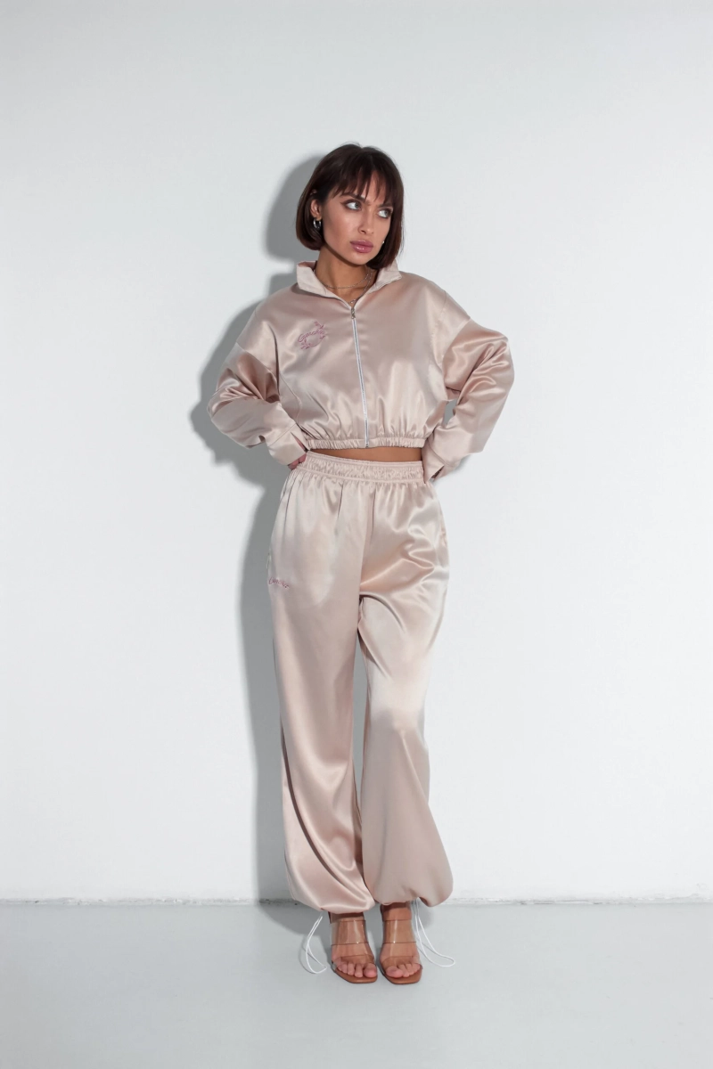 Бомбер из атласа GARCHIT, цвет: бежевый, GARAtlBombBeg купить онлайн