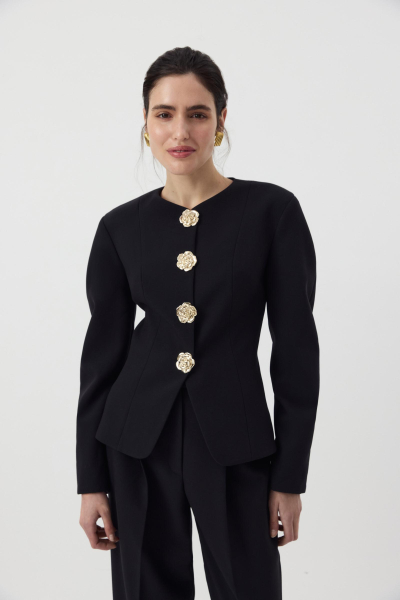 Жакет О-силуэта приталенный Charmstore, цвет: Черный, 109-460103-880 купить онлайн