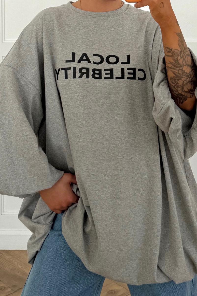 Футболка баллон Label .B, цвет: серый меланж,  купить онлайн