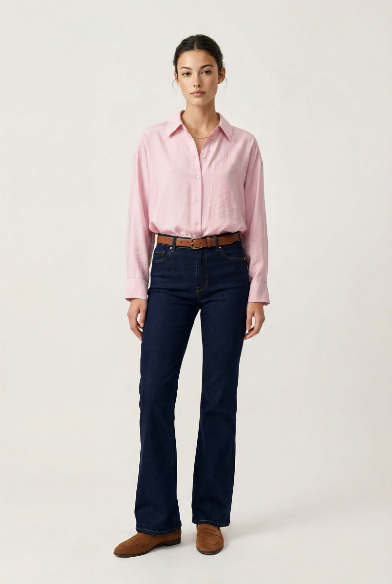 Рубашка оверсайз из вискозы REFERT, цвет: светло-розовый, 12-3277/2-2511 купить онлайн