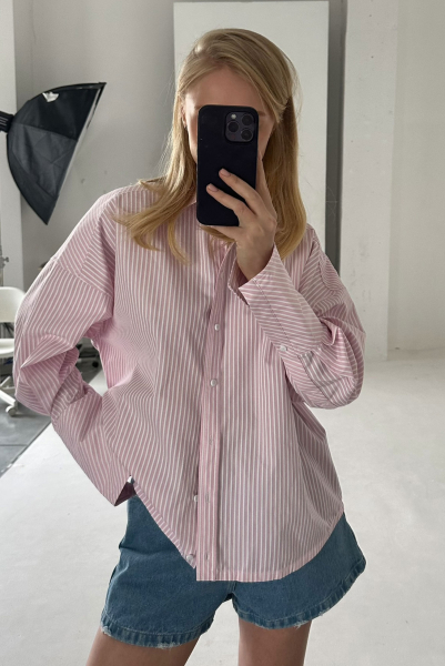 Рубашка объемная из хлопка LIGHT PINK