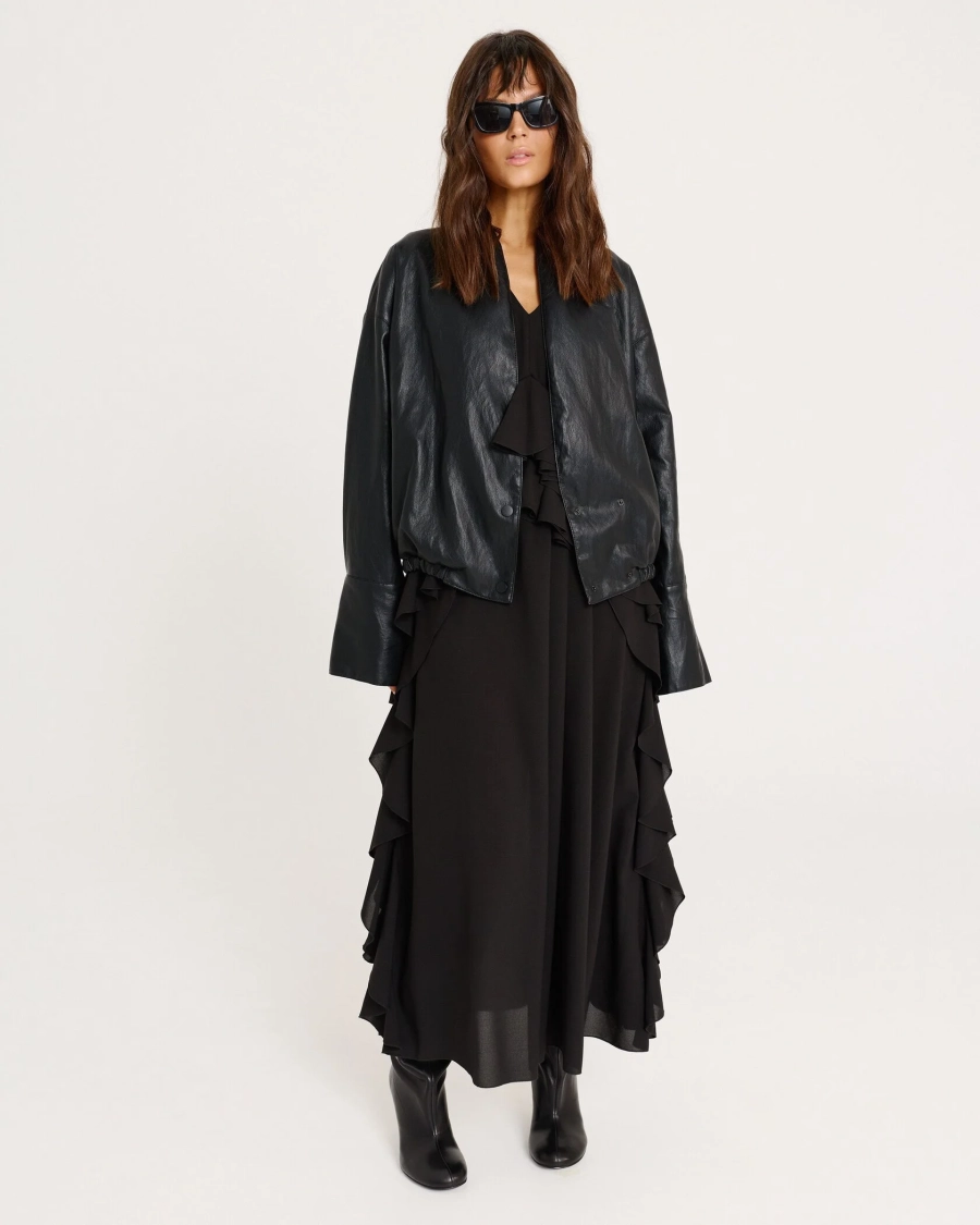 Бомбер из экокожи BLACK Anmuse, цвет: Черный, JCK25W207-BLC купить онлайн