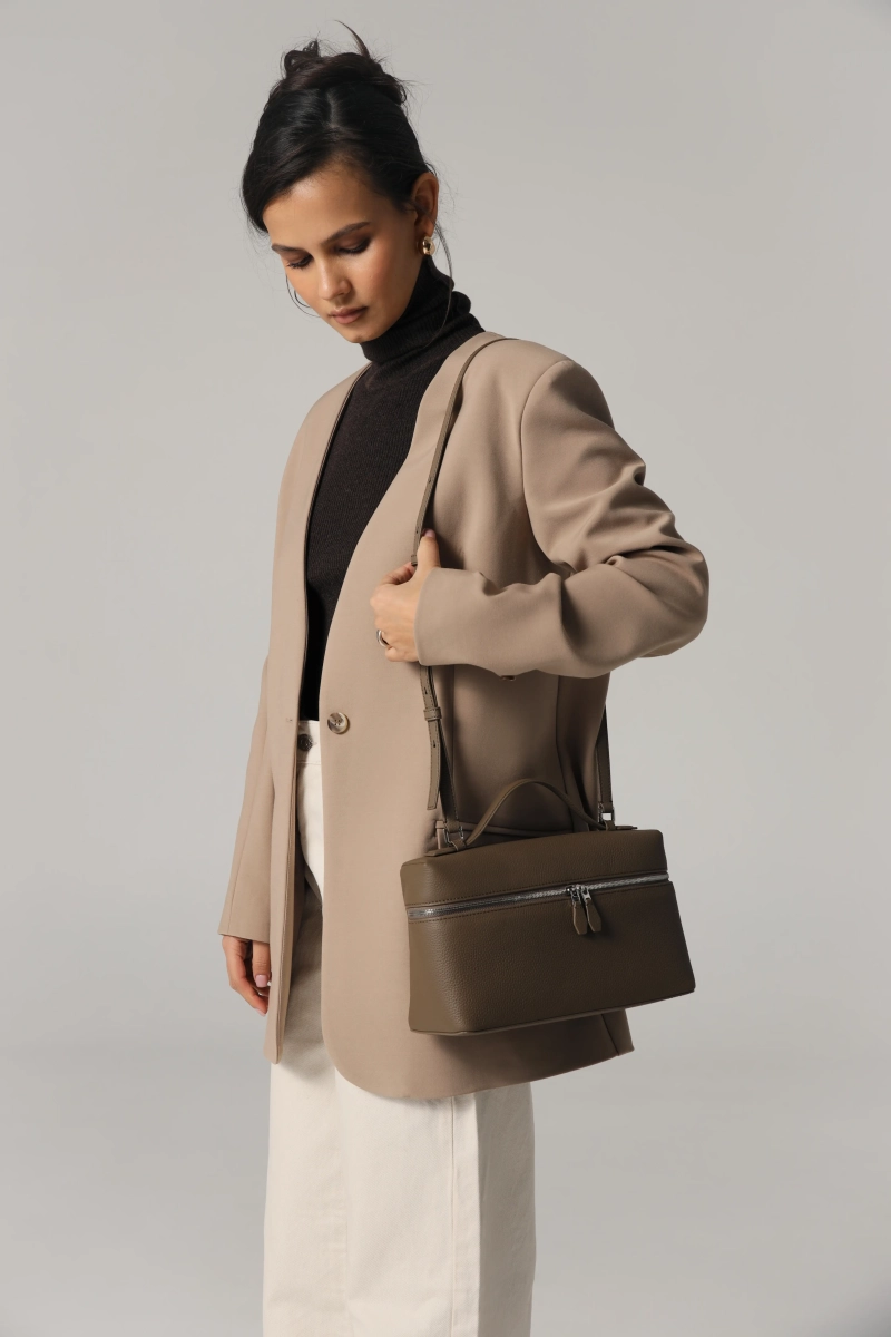 Сумка-косметичка из натуральной кожи Ricoco, цвет: коричневый bag6/2 купить онлайн