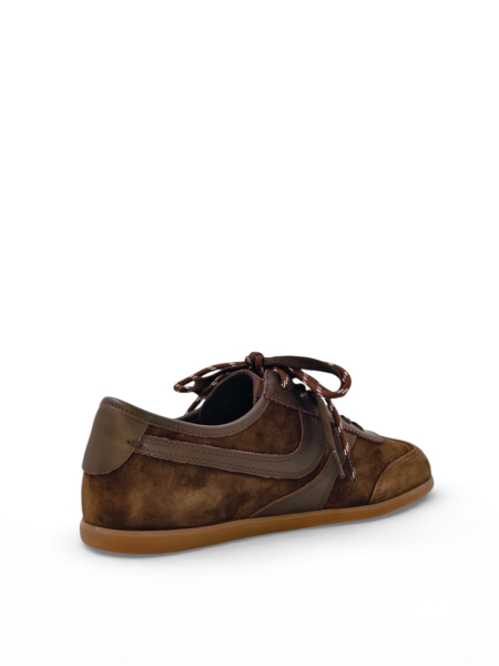 Кеды из натуральной замши GRANDERA, цвет: темно-коричневый  купить онлайн