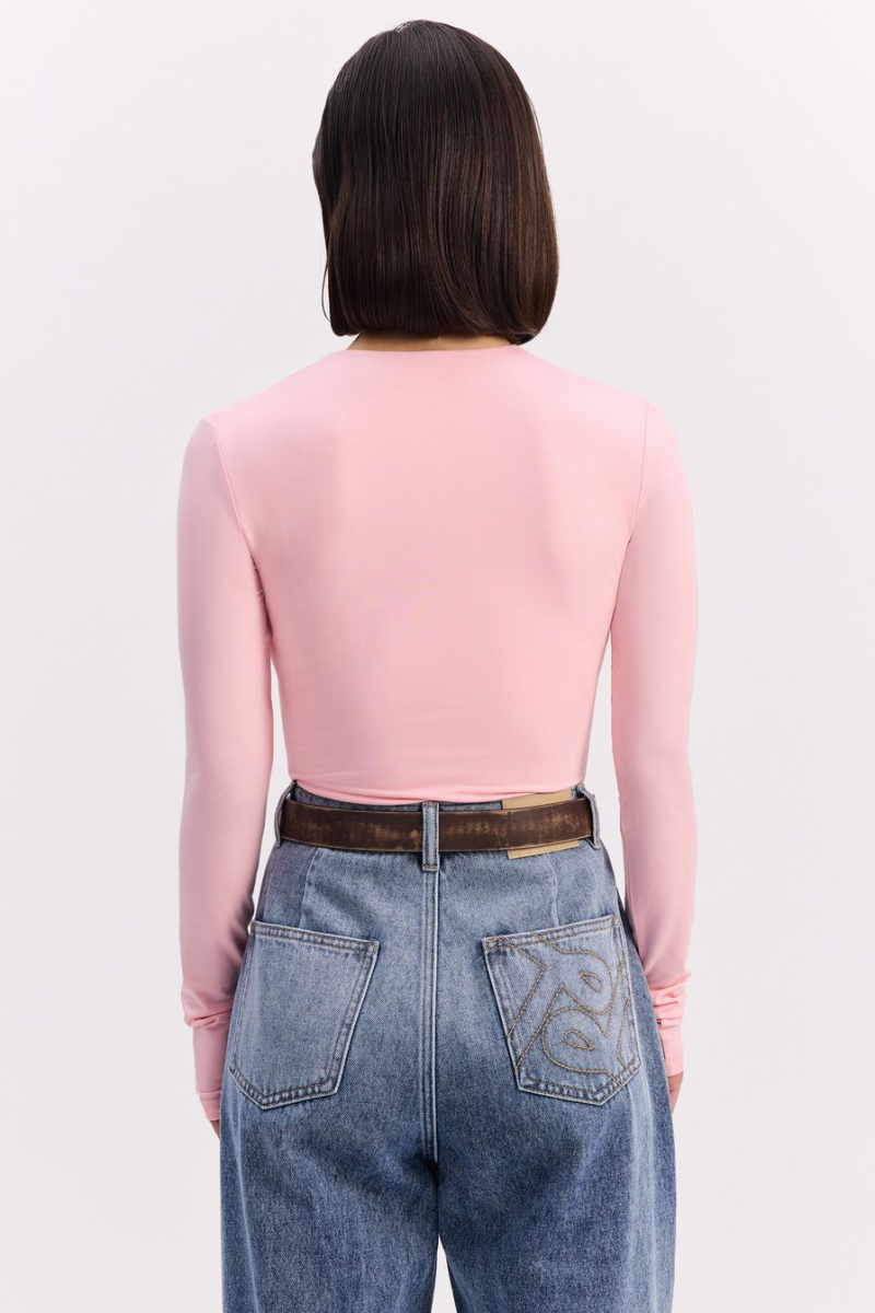 Боди из смесовой вискозы TOPTOP, цвет: розовый, TT.023.16908.300 купить онлайн