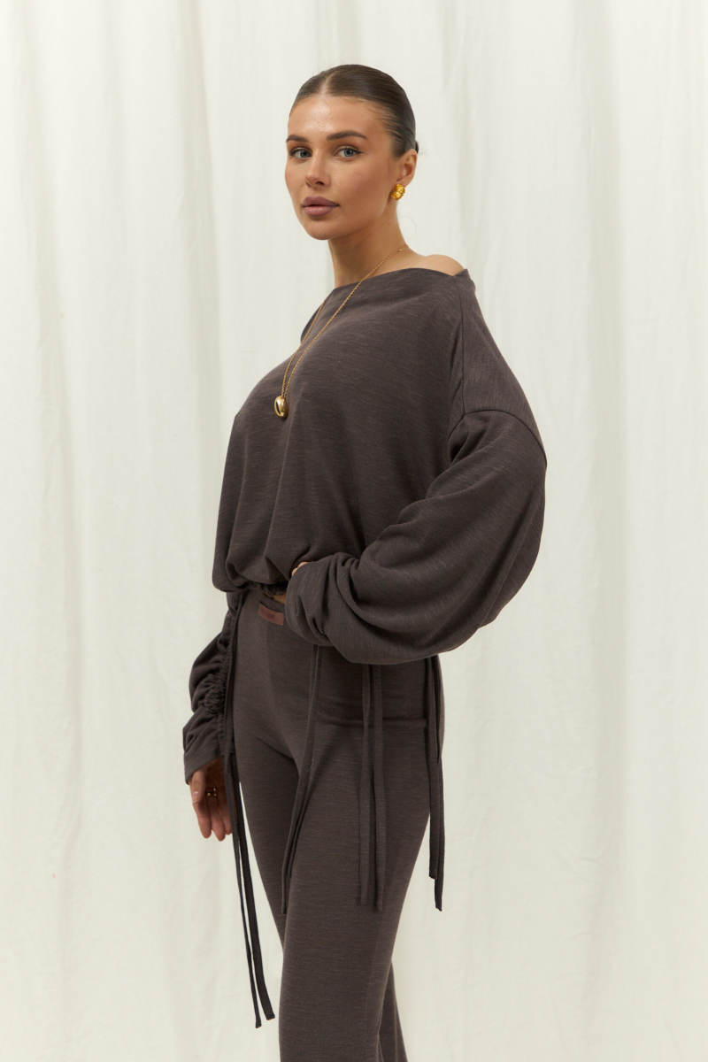 Джемпер ramona с завязками ELASTIC, цвет: коричневый,  купить онлайн