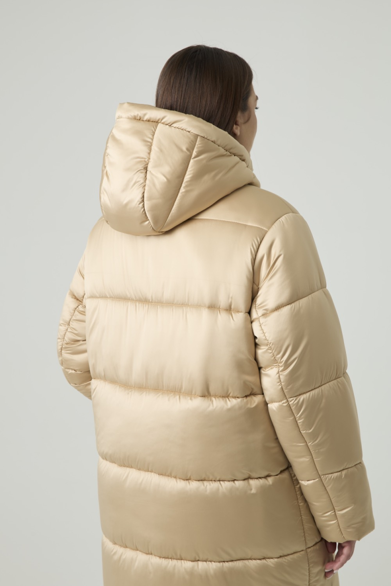 Пуховик длинный стеганый 4forms, цвет: золотой, 65513 купить онлайн