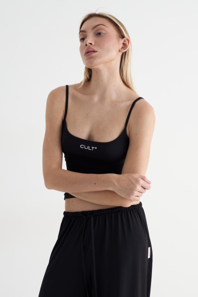 Майка на бретелях Flitter CULT, цвет: Черный,  купить онлайн