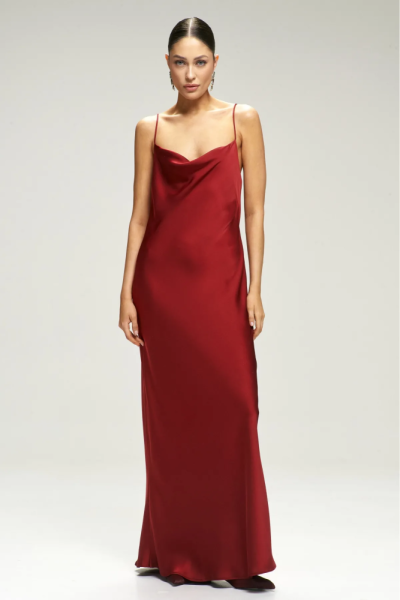 Платье-комбинация на тонких бретелях Red