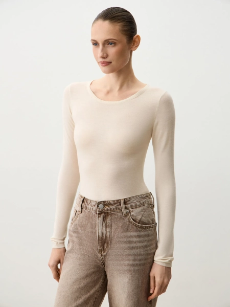 Боди из шерсти мериноса ANNA PEKUN, цвет: кремовый, 32.1333.125 купить онлайн