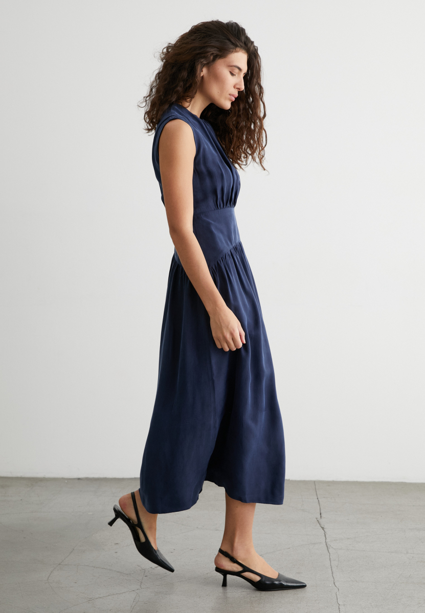 Платье со сборками Gina Marou, цвет: синий, Mar5_2604 купить онлайн