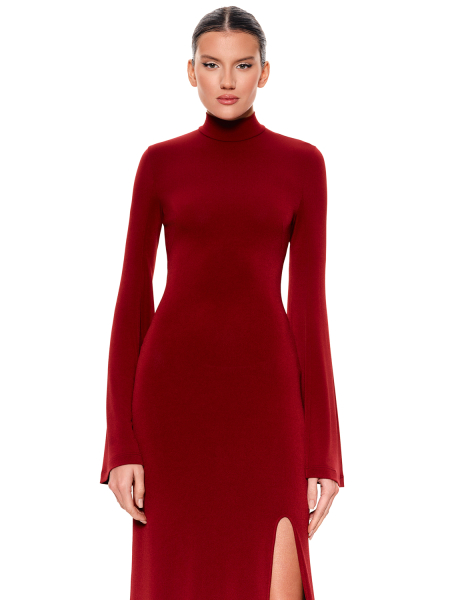 Платье макси с расклешенными рукавами SODAMODA, цвет: Бордовый, 12547 купить онлайн