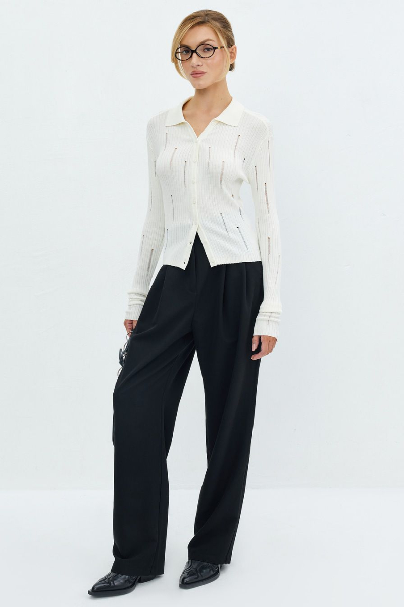 Широкие брюки с добавлением вискозы TOPTOP, цвет: Черный, TTS.032.11695.900.02359 купить онлайн