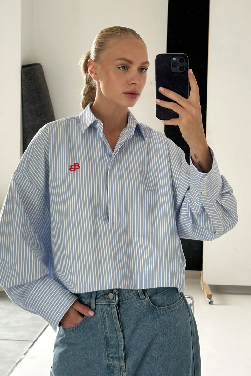 Рубашка обьемная укороченная LIGHT BLUE Label .B, цвет: LIGHT BLUE, ТР.06.5.40LBL купить онлайн