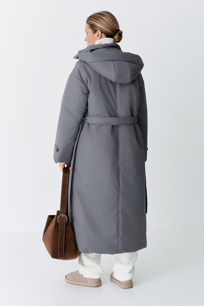 Пальто однобортное утепленное Ricoco, цвет: серый, 7012/3 купить онлайн