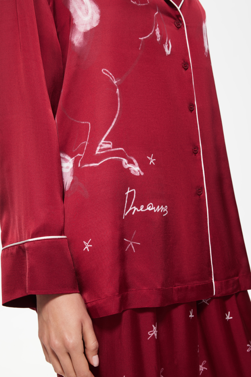 Блузка пижамная с принтом DREAMS BY ALENA AKHMADULLINA, цвет: красный, 225102050204324/205000 купить онлайн