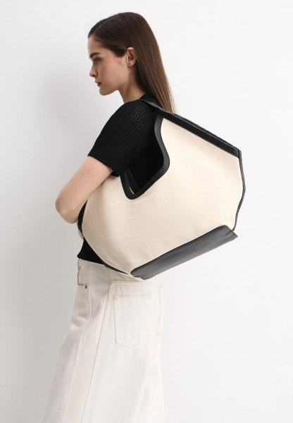 Сумка шопер трапеция льняная SBALO, цвет: бежевый 324H40 купить онлайн