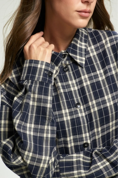 Рубашка Oversized в клетку Dark Blue