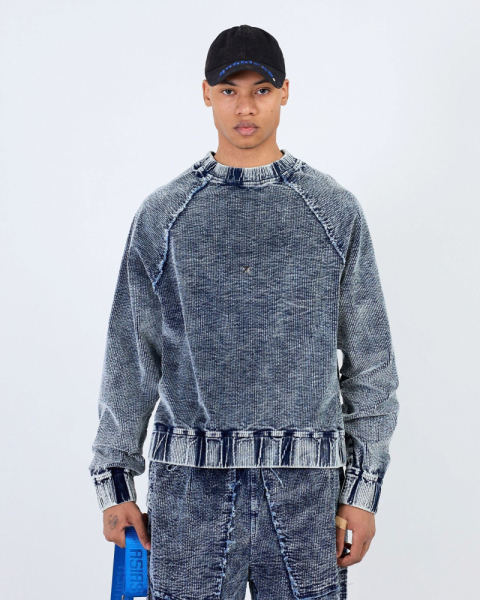 Свитшот OUT SEAMS WASHED BLUE