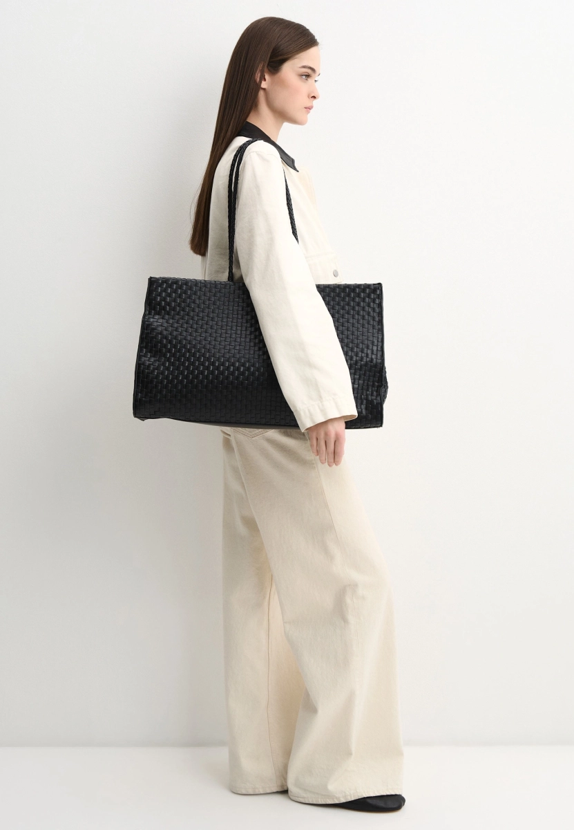 Сумка шопер плетеный SBALO, цвет: Черный 325H42 купить онлайн