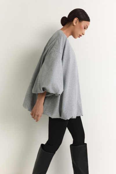 Лонгслив из 100% хлопка TOPTOP, цвет: серый меланж, TT.025.18861.820 купить онлайн