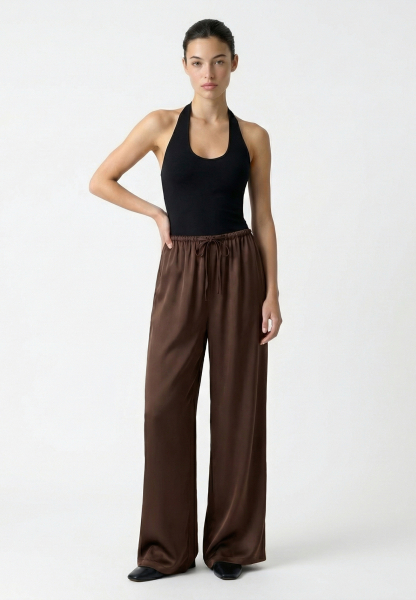 Брюки широкие из сатина REFERT, цвет: темно-коричневый, 09-3782/1-2511 купить онлайн