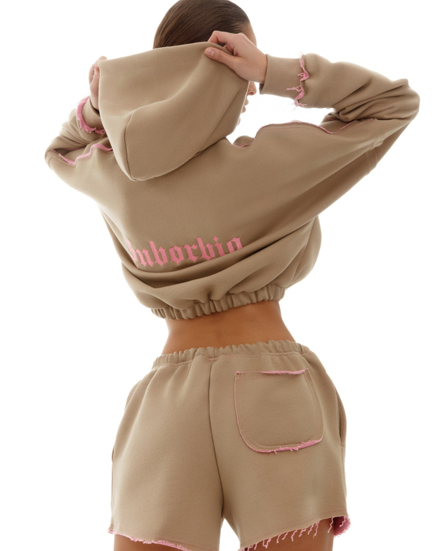 Костюм DOUBLE TROUBLE с худи Suborbia, цвет: Beige-pink,  купить онлайн