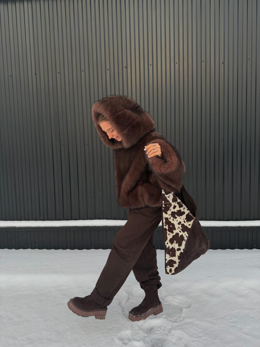 Сумка Жизель LUNAVERA, цвет: замша коринчевый пони J-704-PHR 7883 купить онлайн