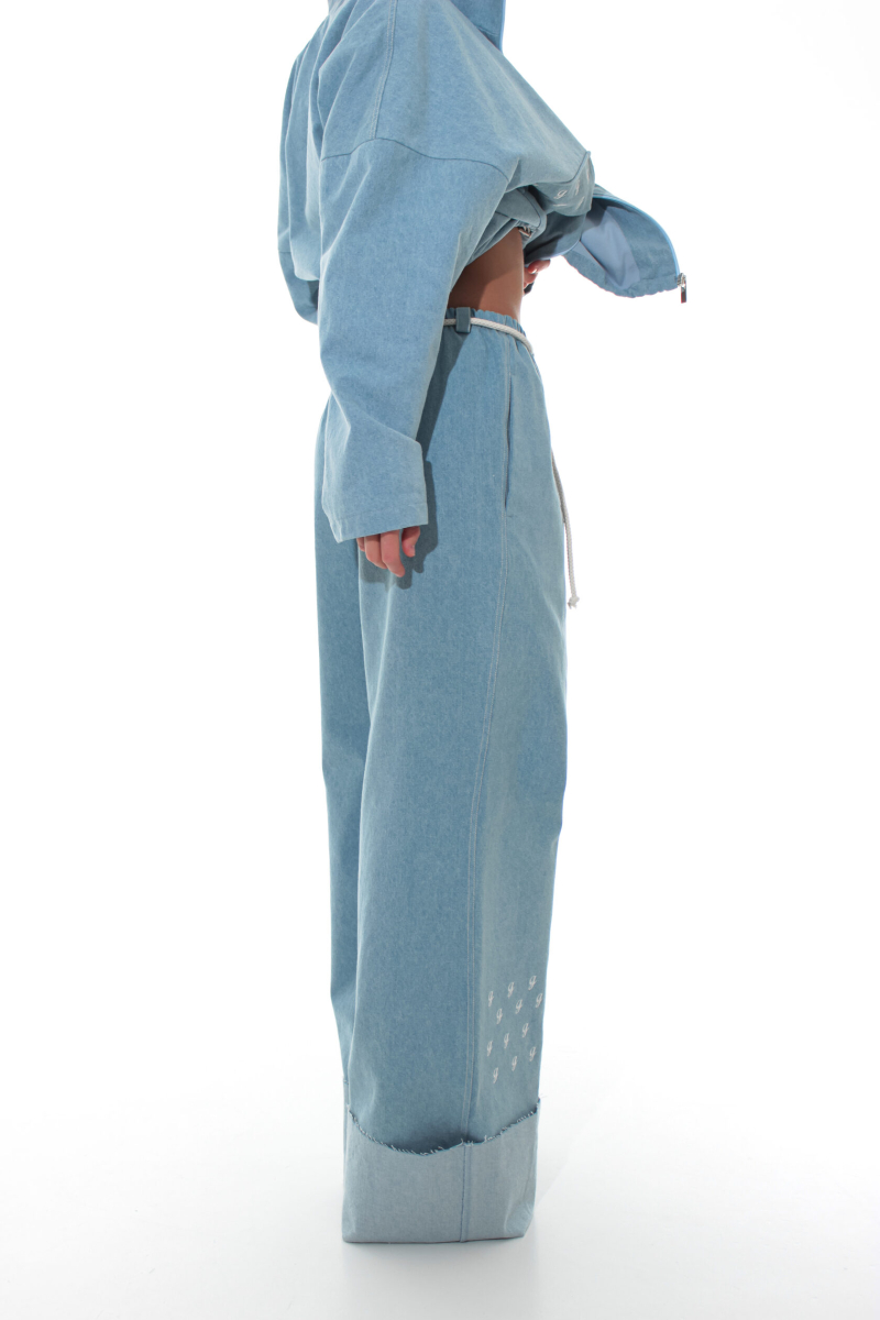 Брюки из денима GARCHIT, цвет: голубой,  купить онлайн