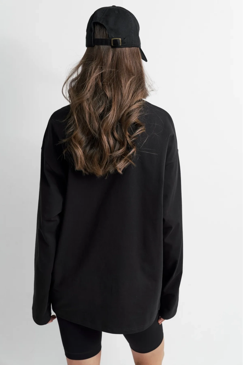 Лонгслив из хлопка Прайм Erist store, цвет: Черный, НФ-00003571 купить онлайн