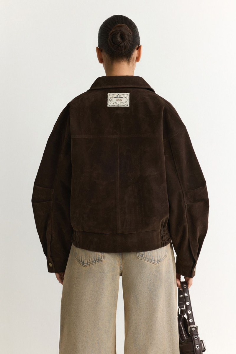 Куртка из экозамши TOPTOP, цвет: коричневый, TT.040.19450.700 купить онлайн