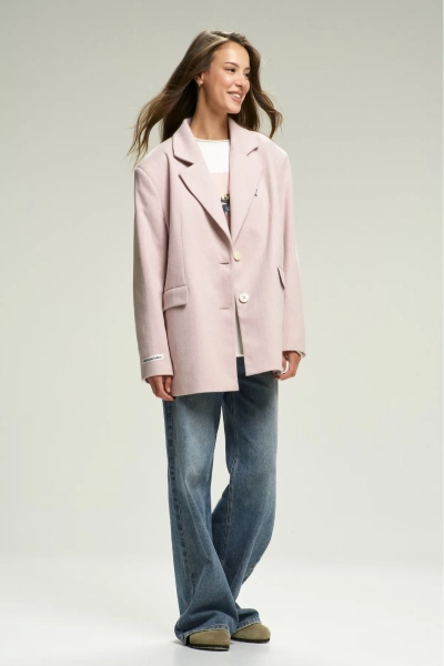 Пальто-жакет "Ёлочка" Pink Erist store, цвет: розовый, НФ-00001658 купить онлайн
