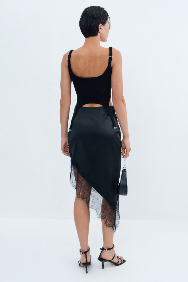 Юбка с кружевной отделкой TOPTOP, цвет: Черный, TT.071.14745.900.02820 купить онлайн