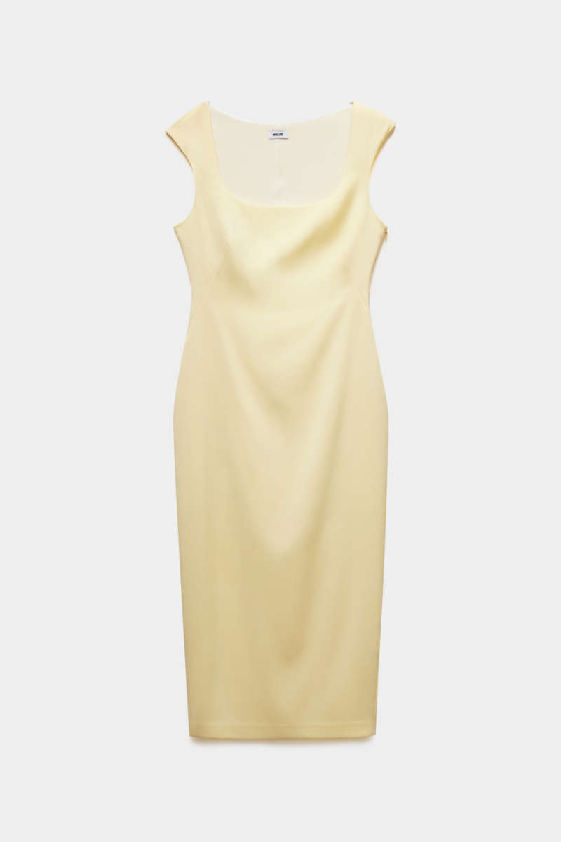 Платье миди из костюмной ткани Mollis, цвет: Сливочный, 17-09-3655/2 купить онлайн