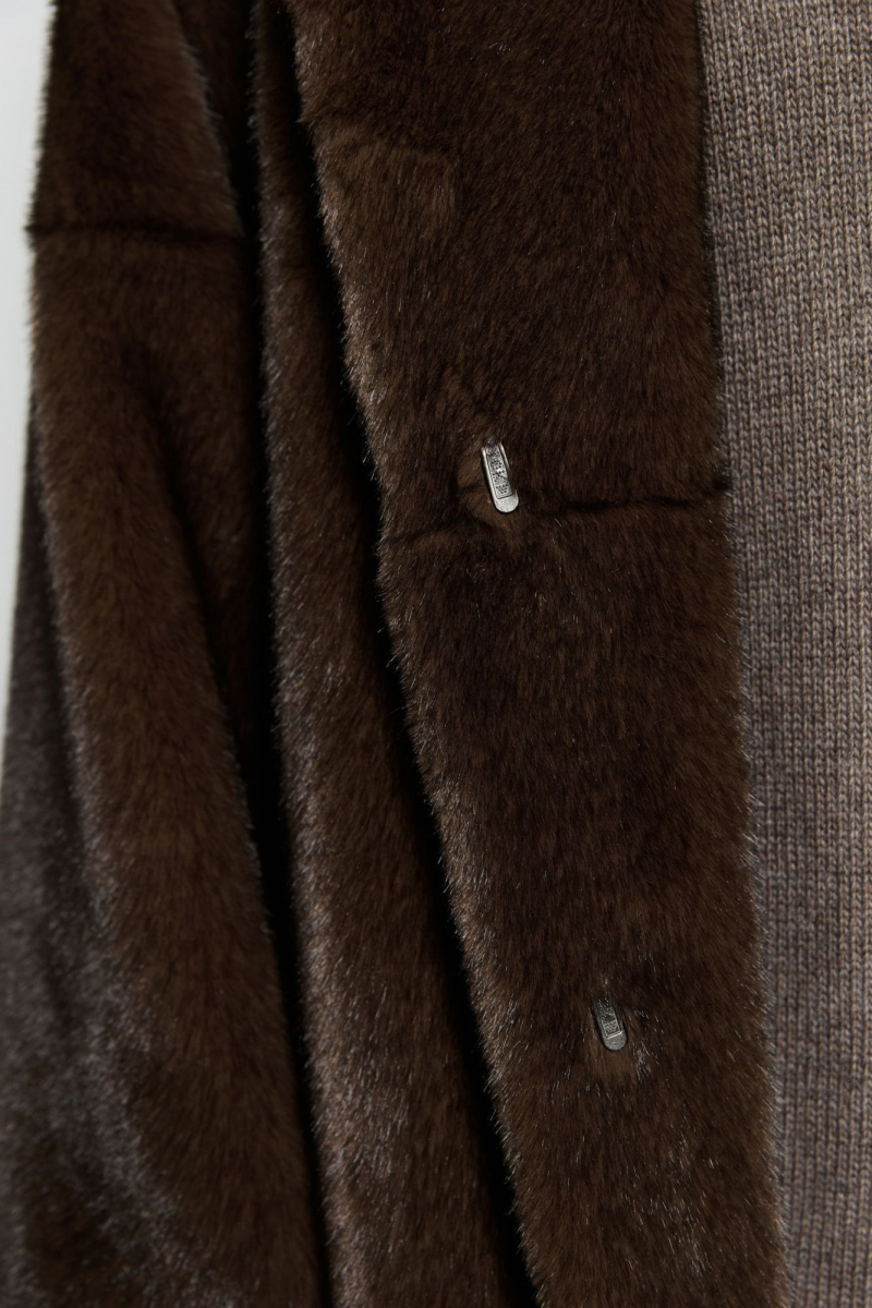 Пальто меховое AROUND, цвет: коричневый, 210_71P01 купить онлайн