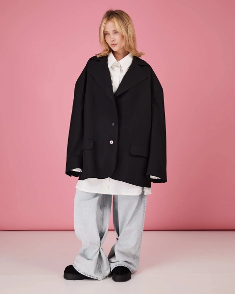 Пиджак макси TABOO, цвет: Черный, Blzr01 купить онлайн