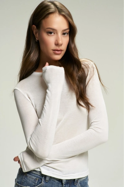 Лонгслив BASIC Milk Erist store, цвет: молочный, НФ-00002691 купить онлайн