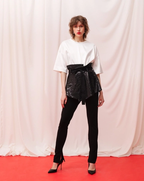 Баска с пайетками Anmuse, цвет: Черный BL23W64-BLС купить онлайн